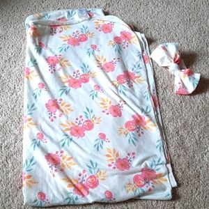 Wonder nation receiving blanket and headband